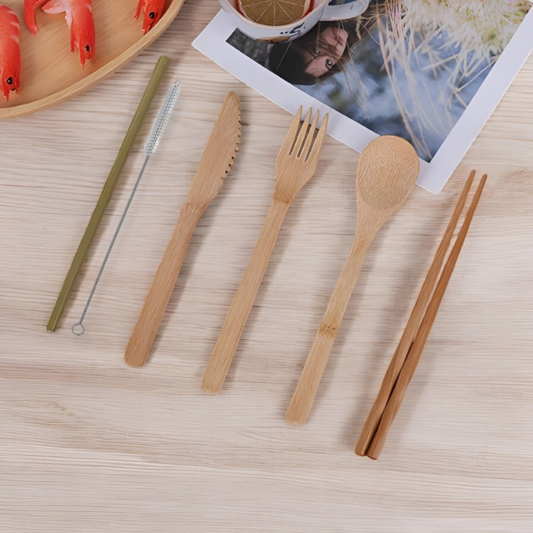 6-in-1 Bamboo Cutlery Set