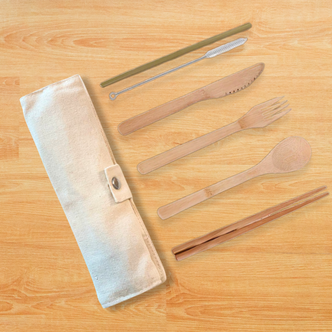 6-in-1 Bamboo Cutlery Set