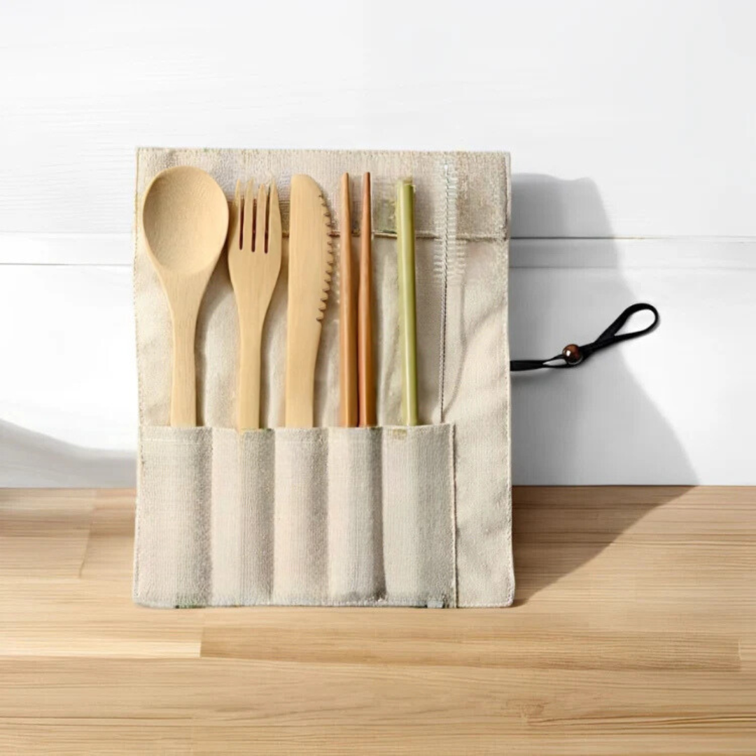 6-in-1 Bamboo Cutlery Set