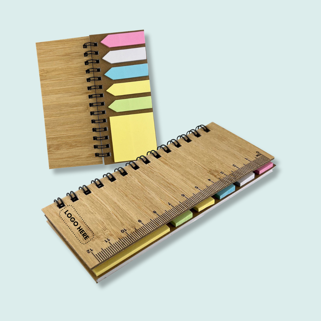 Bamboo Cover Notepad and Sticky Note