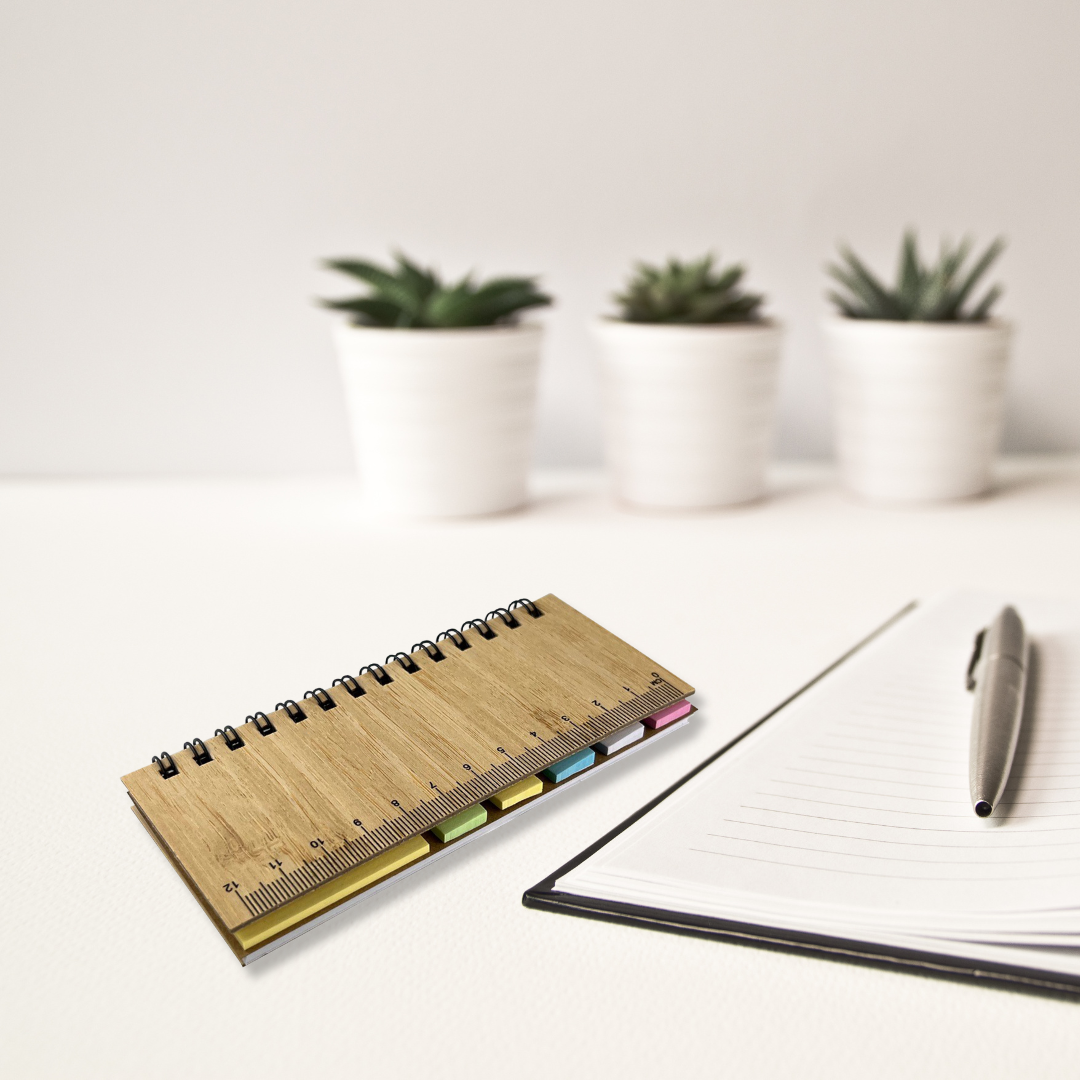 Bamboo Cover Notepad and Sticky Note