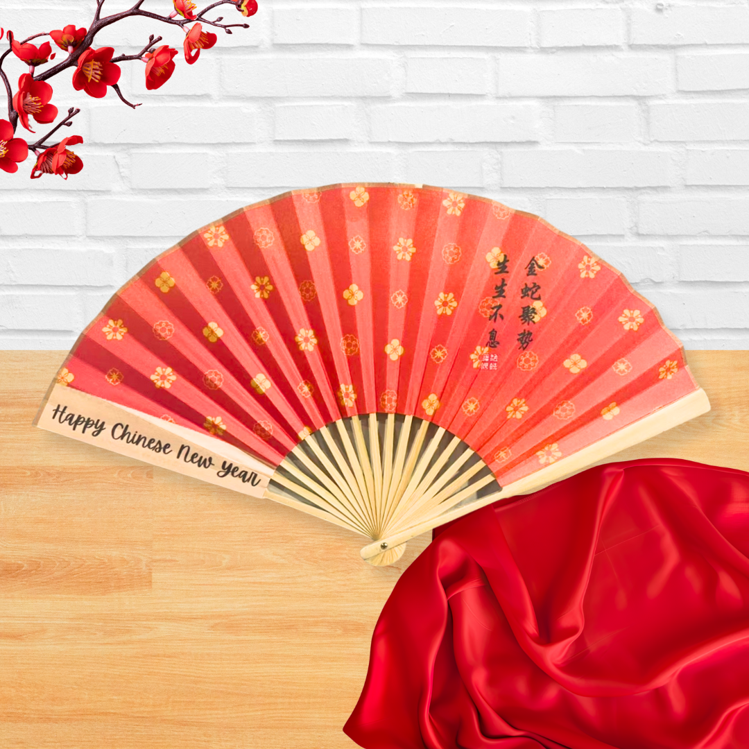 CNY 2025 Rice Paper Fan Home Decor