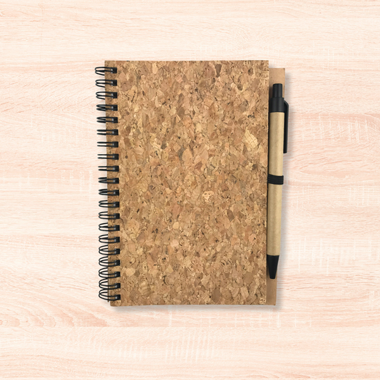 Cork Cover Small Notebook with Ball Pen