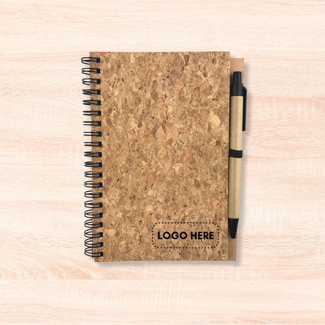 Cork Cover Small Notebook with Ball Pen