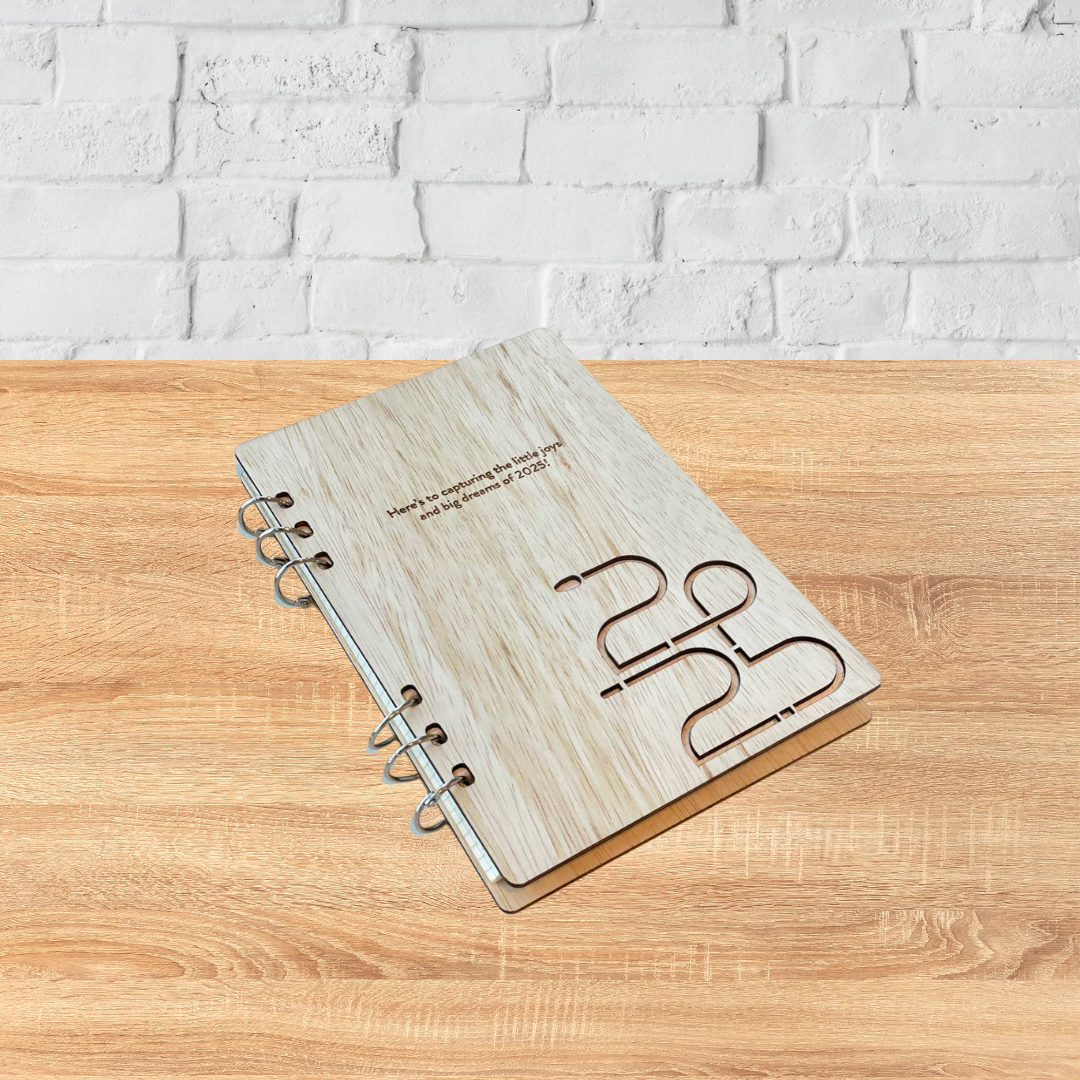 Wooden Cover 2025 Refillable Notebook