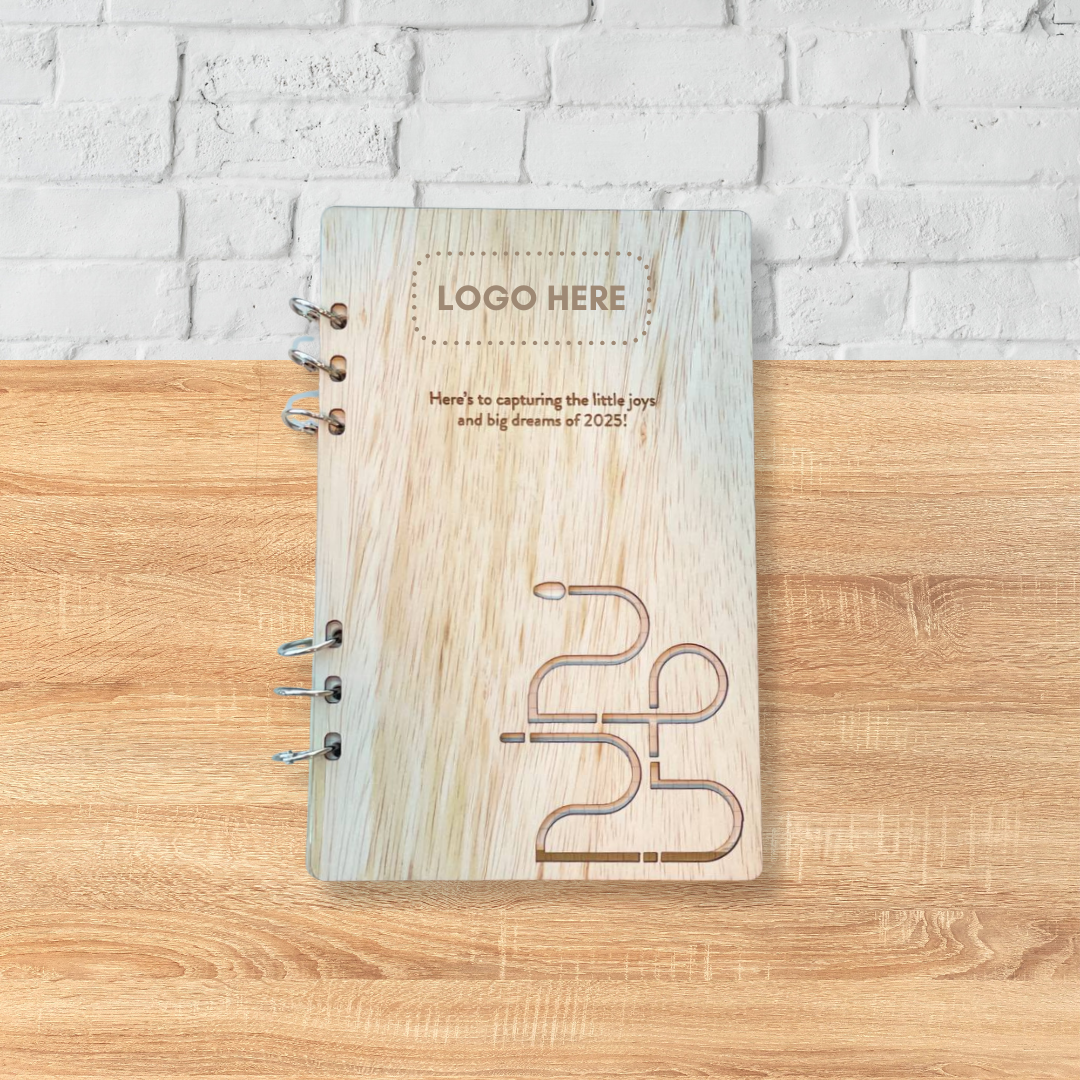 Wooden Cover 2025 Refillable Notebook