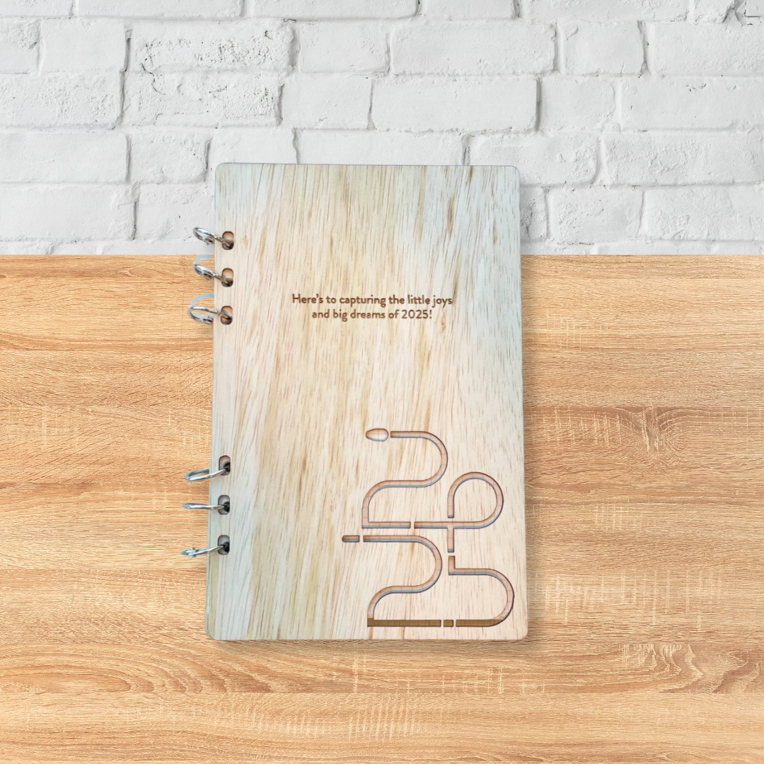 Wooden Cover 2025 Refillable Notebook