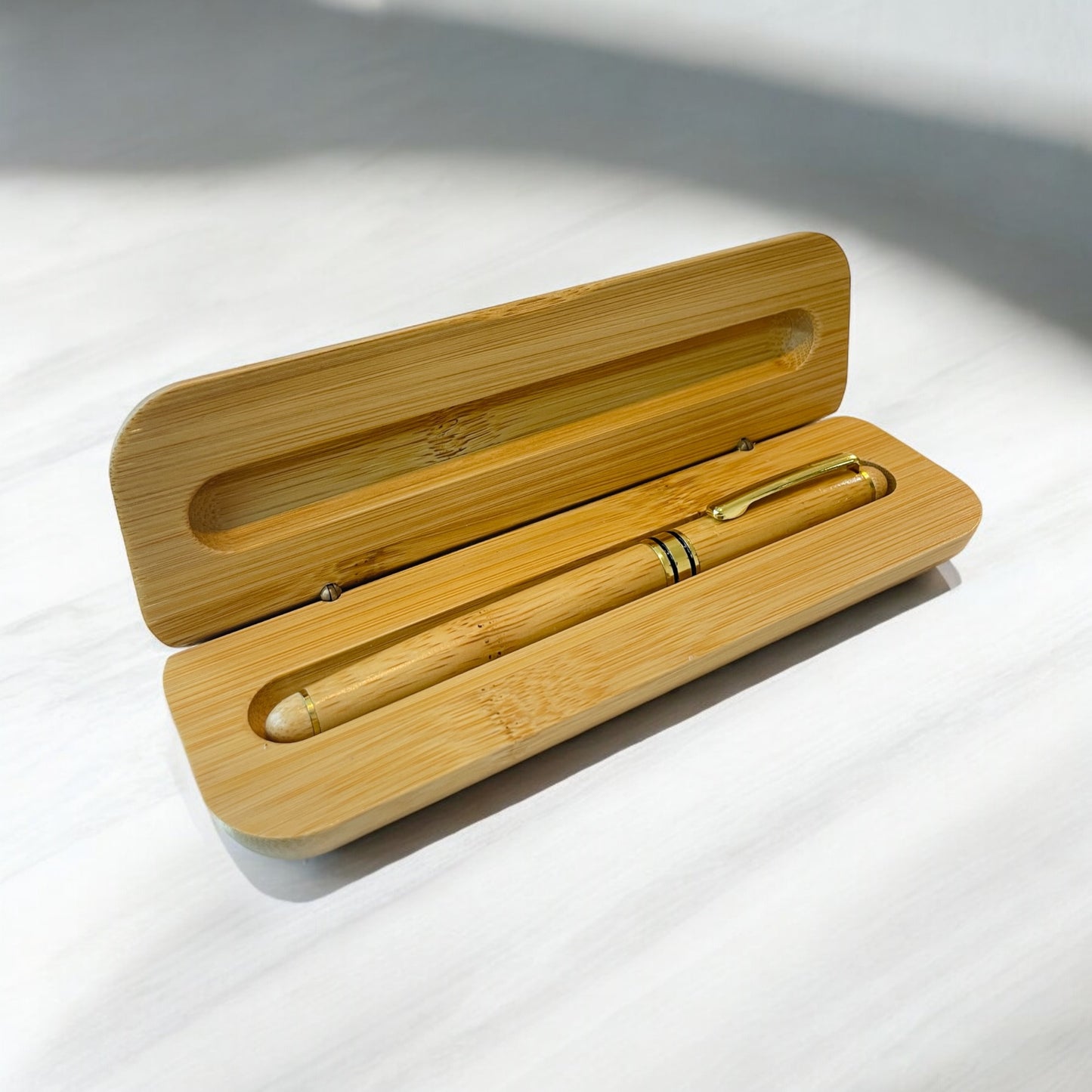 Premium Bamboo Pen and Case Set