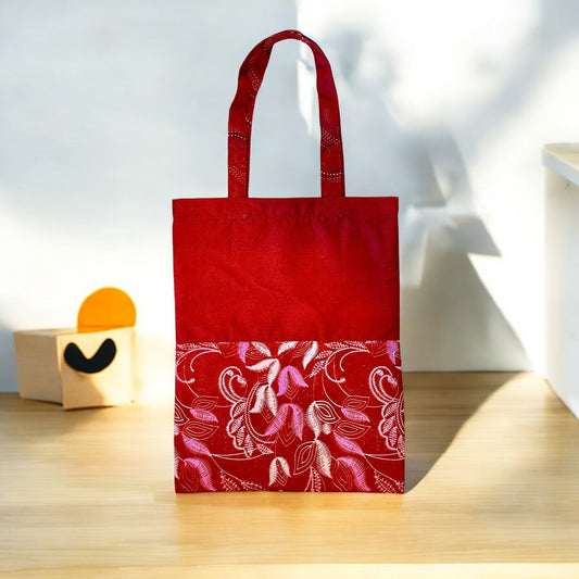 Reusable Fabric Batik Tote Bag (Red)