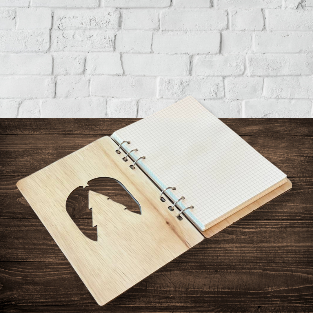 Wooden Cover Holiday Refillable Notebook